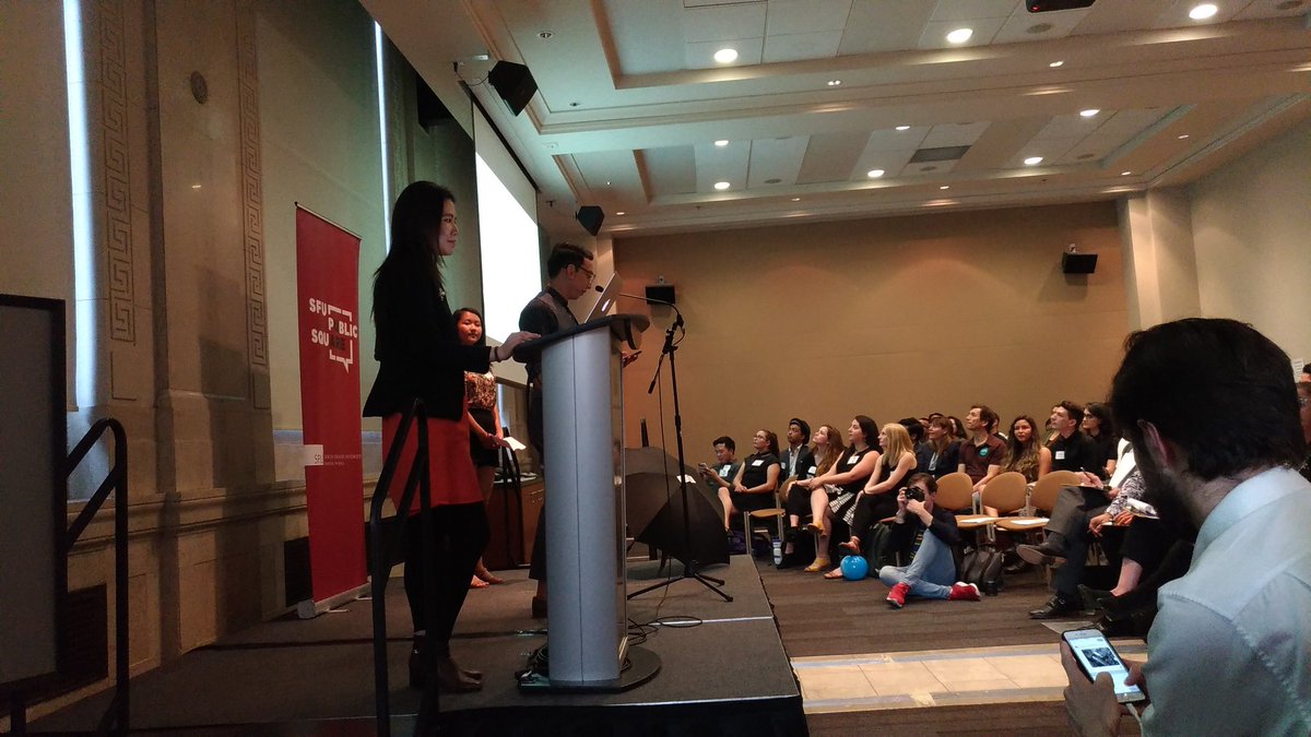 TesiccaT's tweet photo. The #30Network on Civic Engagement pitches are underway!!

Next up, we have Young Arrivals pitching their project to welcome young newcomers at #YVR with a must-have umbrella in Vancouver!! @cityhivevan @youthfulcities @SFUPublicSquare #heretostay #heretostayYVR https://t.co/xDKorO9fg3