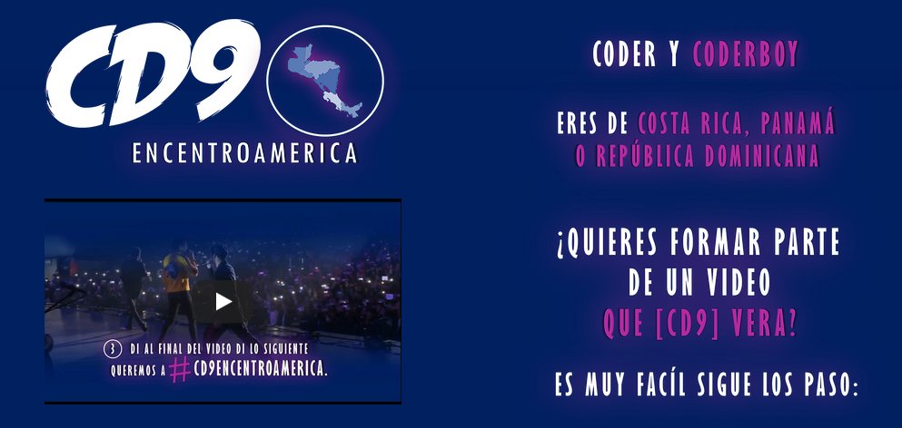 DannLeonOficial's tweet photo. Costa Rica🇨🇷, Panamá🇵🇦, RD. Dominicana.🇩🇴  Se unen para cumplir un sueño entérate más por esta pagina: #CD9EnCentroamerica https://t.co/9q9X0gHEP0
NOTA: SI ERES DE OTRO PAIS PUEDES PARTICIPAR
@sandraroldan_10 @JesusBlaife @aborito @SoyKnoTorres @CD9 @sonymusicmexico https://t.co/JPyoZ7NW6Y