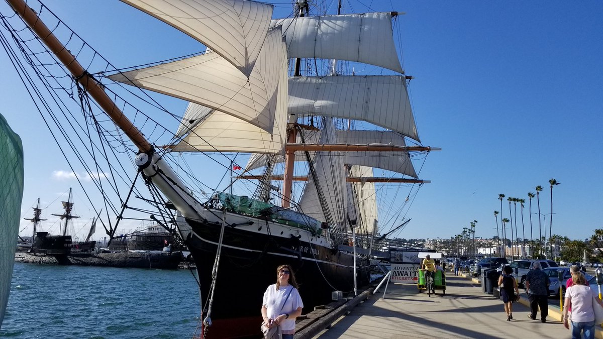 wsteveluke's tweet photo. San Diego sailing ship Star of India, wow what an impressive ship. #DocOrigin @EclipseDoc  #GartnerDMC  what a blast for marketing solutions! https://t.co/ulTfLCdzSS