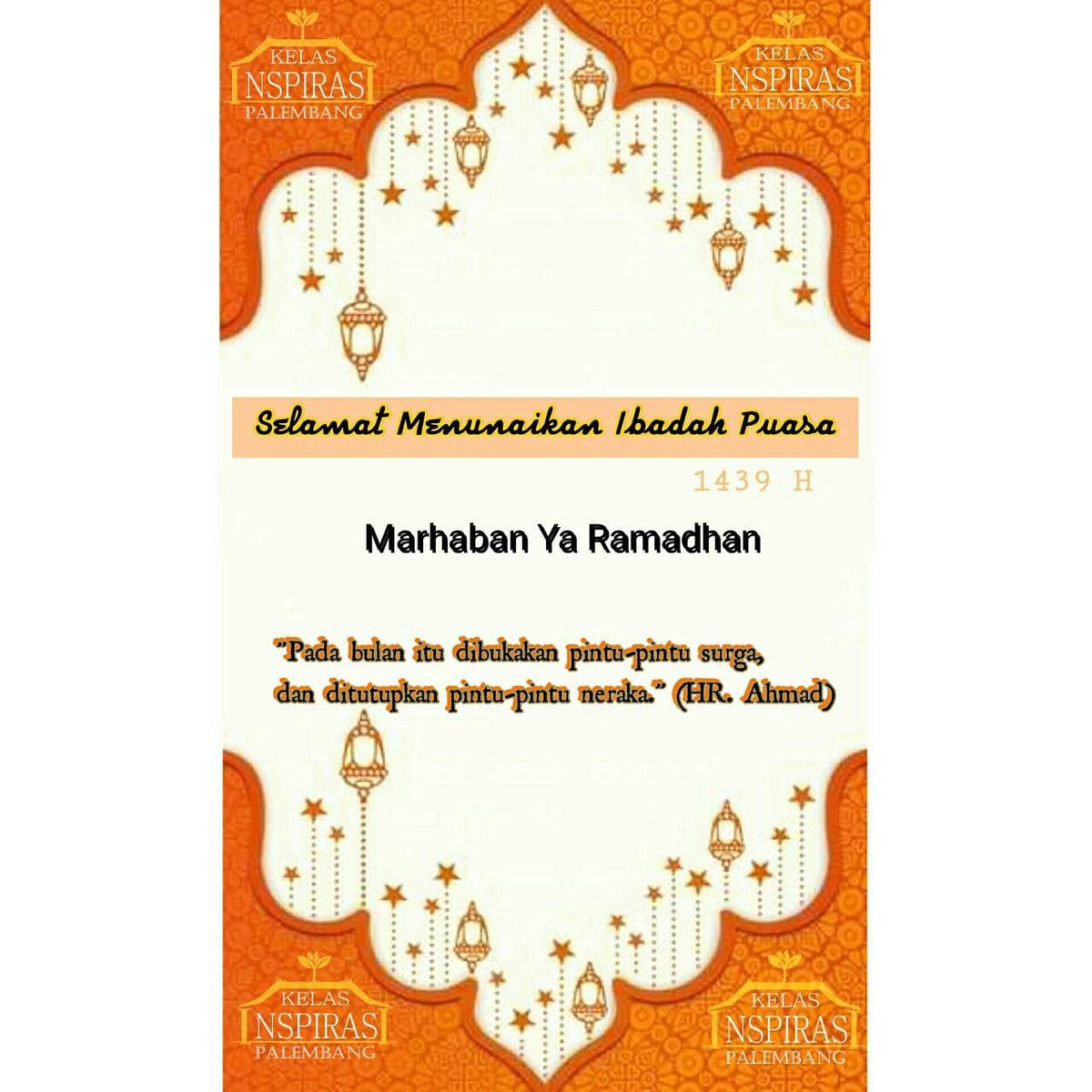 Marhaban Ya Ramadhan
Kelas Inspirasi Palembang mengucapkan selamat menunaikan ibadah puasa, mohon maaf lahir dan batinSemoga kita dapat memperbanyak amal dan ibadah di bulan yang suci ini

#salamramadhan
#salaminspirasi
#kelasinspirasi
#kelasinspirasipalembang
#KIPlg
#KIPlg6