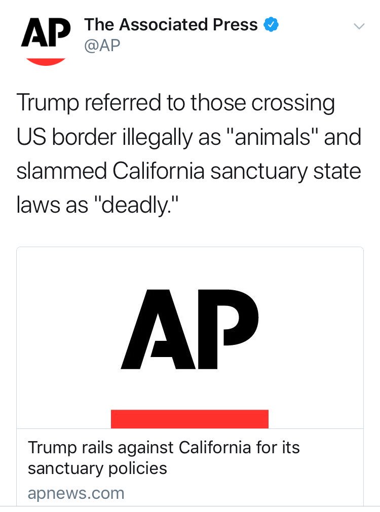 Here are the dishonest media reports about Trump calling ALL immigrants animals