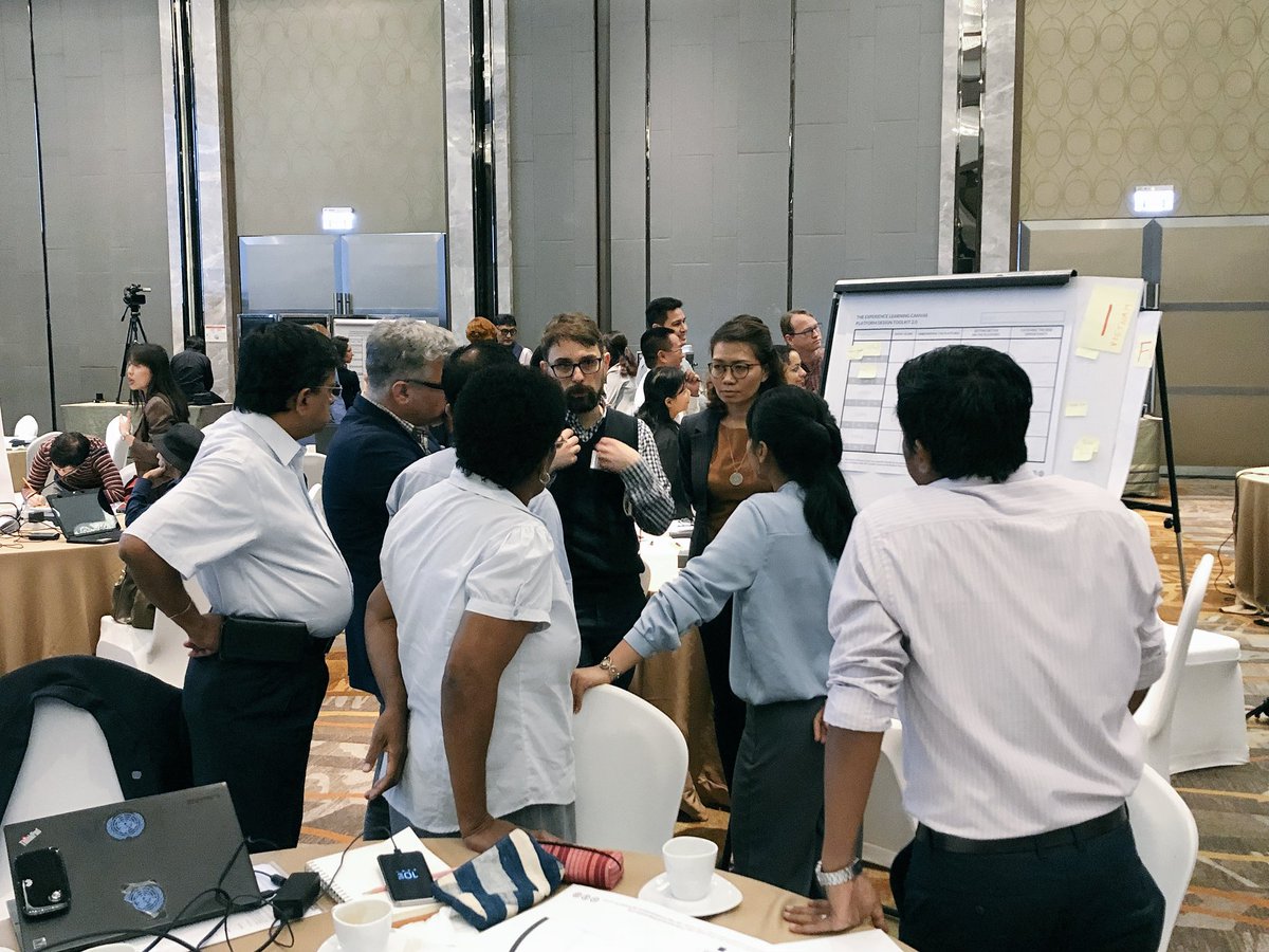 Siriluck_oum's tweet photo. Action Time for Platform Design! 👍 We need to learn new skills and systems to deliver SDGs and UNDP Strategic plan🤔Group work to Understand &amp; map Ecosystem, build Learning Engine in the Design, Models and Services for Country Offices session💜 #UNDP #NextGenUNDP @UNDPasiapac https://t.co/528RfbYC7N