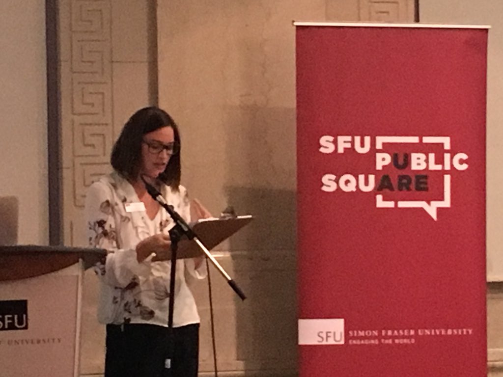 SFUPublicSquare's tweet photo. Our judges are offering closing reflections and feedback to all of the #30Network presenters. Some of the advice? Build on the work of others, do things on your own to prove your model, and ask for forgiveness, not permission. #heretostayYVR https://t.co/gZrcGQZDHC