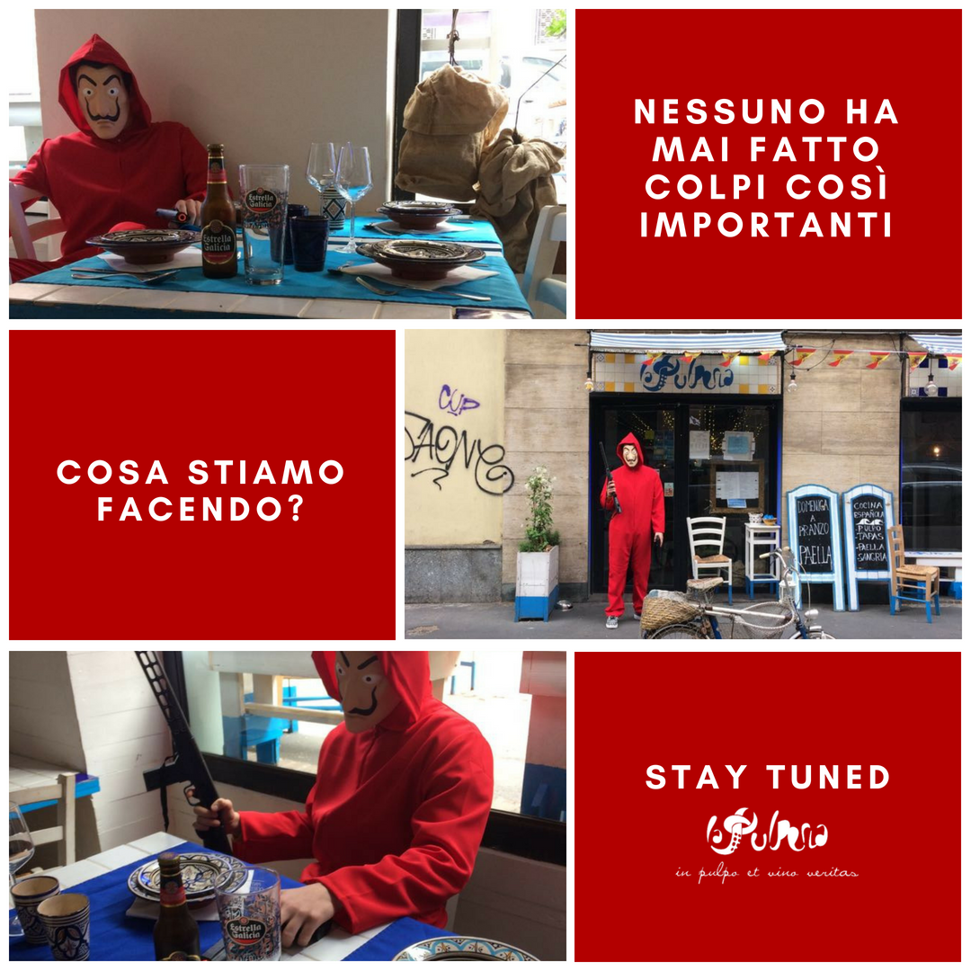 LapulperiaMilan's tweet photo. Cosa starà succedendo a #LaPulperiaMIlano? 

STAY TUNED 
#events #LaCasaDePapel #LaCasaDePapel #tapas #sangria #StayTuned https://t.co/aUvZpfo9ON