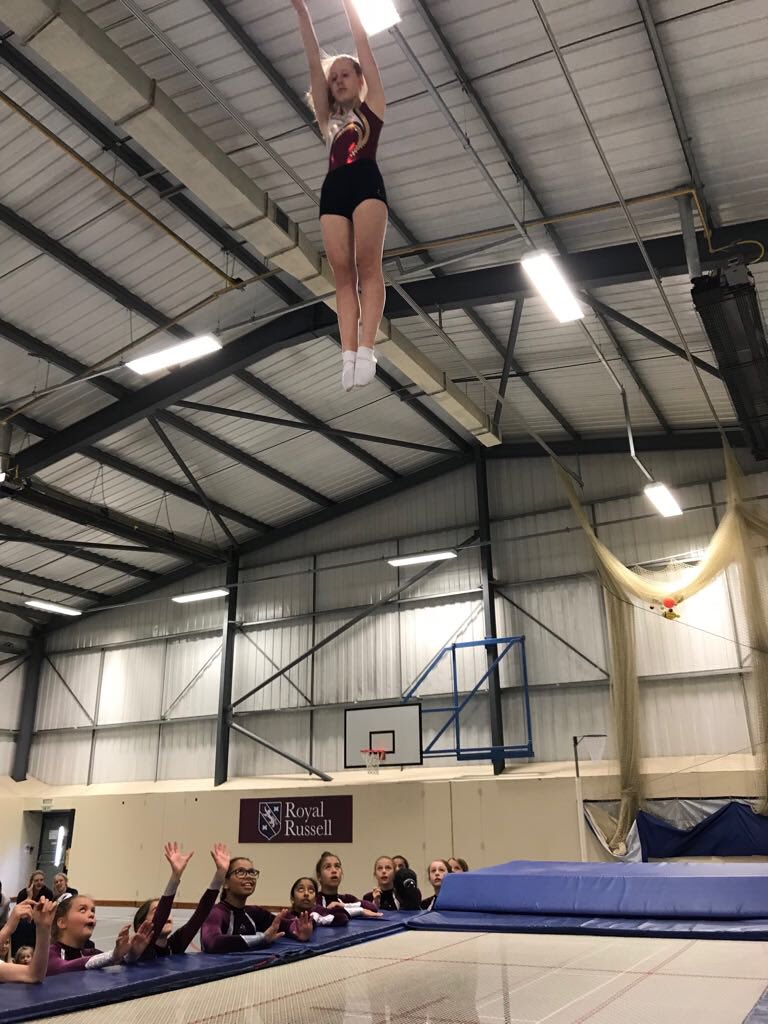RRS_Sport's tweet photo. The Senior trampolinists joined the JS for assembly this morning showing how the programme is developing through the school #awesome #bouncehigh https://t.co/kZN4Q31vFF