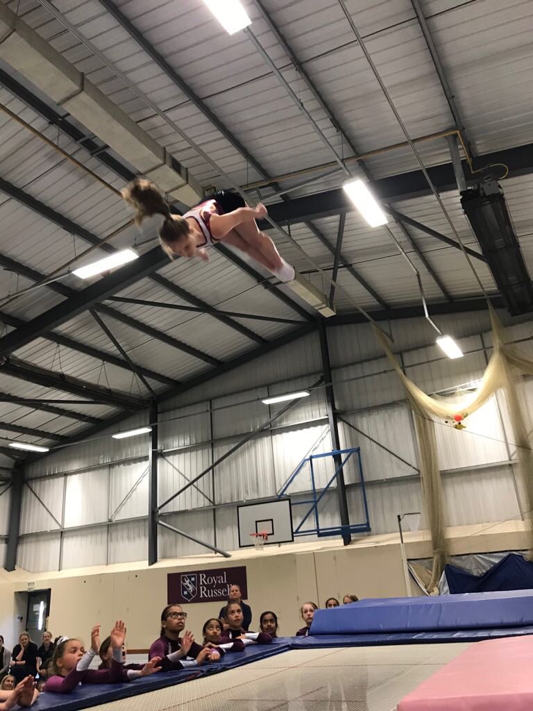 RRS_Sport's tweet photo. The Senior trampolinists joined the JS for assembly this morning showing how the programme is developing through the school #awesome #bouncehigh https://t.co/kZN4Q31vFF
