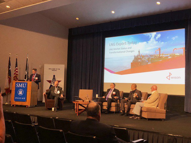 WisonOffshore's tweet photo. Houston-based Duane Bertrand spoke about LNG Export Today - LNG Market Structure and Transformational Changes at the 2018 Annual Symposium of Texas Energy Council in Dallas. https://t.co/wVCjC7fBCM