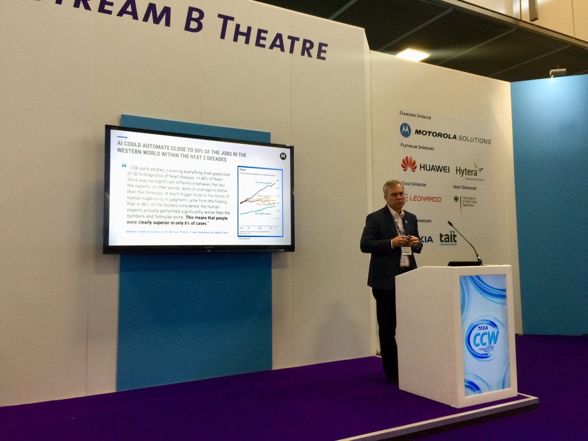 Paul Steinberg, SVP &amp; CTO for <a href="/MotoSolutions/">Motorola Solutions</a> kicking off the first session I am moderating <a href="/TCCAcritcomms/">TCCA</a> #CCW2018 today on how technology will help first responders.