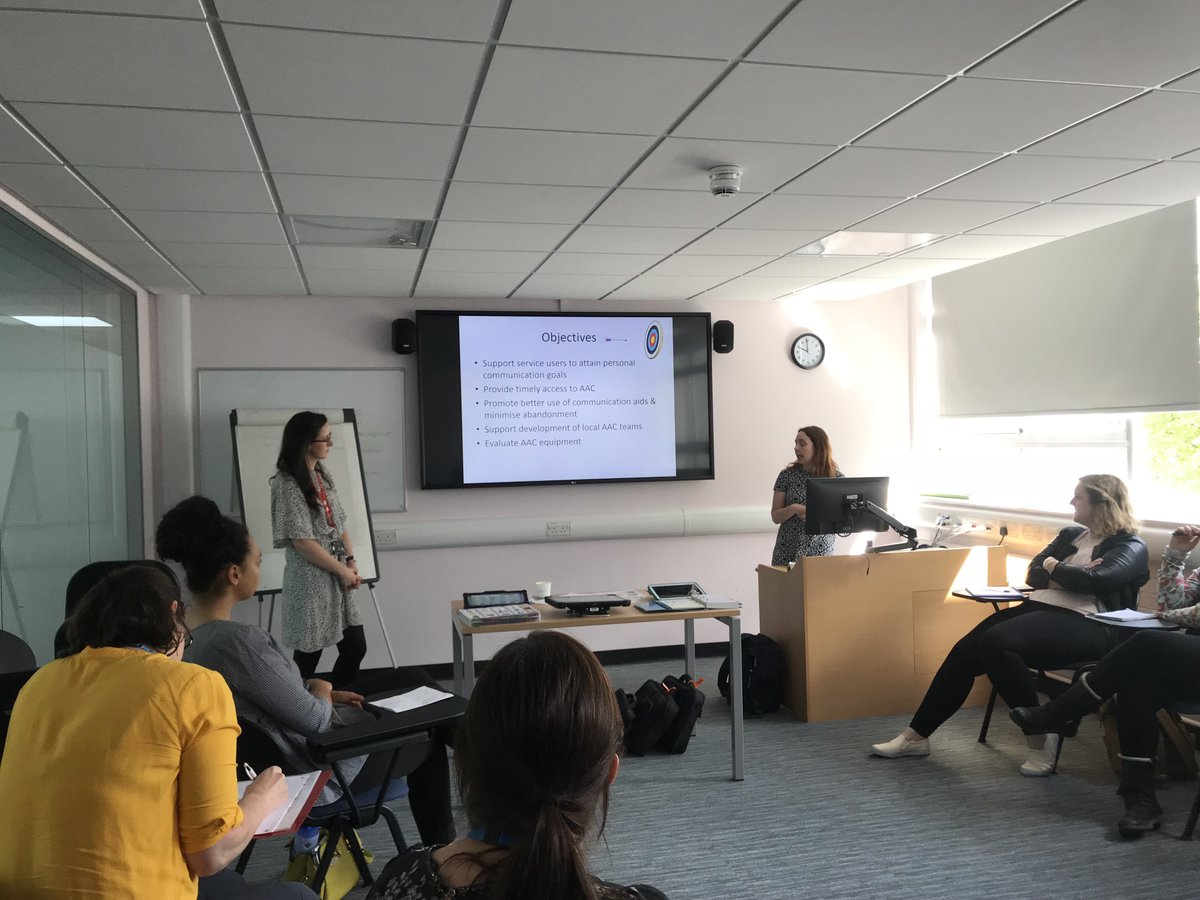TG_AT's tweet photo. My marvellous colleagues from the #CASEE Team at @CUH_NHS delivering training on our Specialised #AAC #AugComm Service - referral, triage, assessment &amp; provision. Consider the aims of provision first &amp; foremost! Find out more about the service here: https://t.co/B4UhkaJsfa https://t.co/tFjb5hDde9