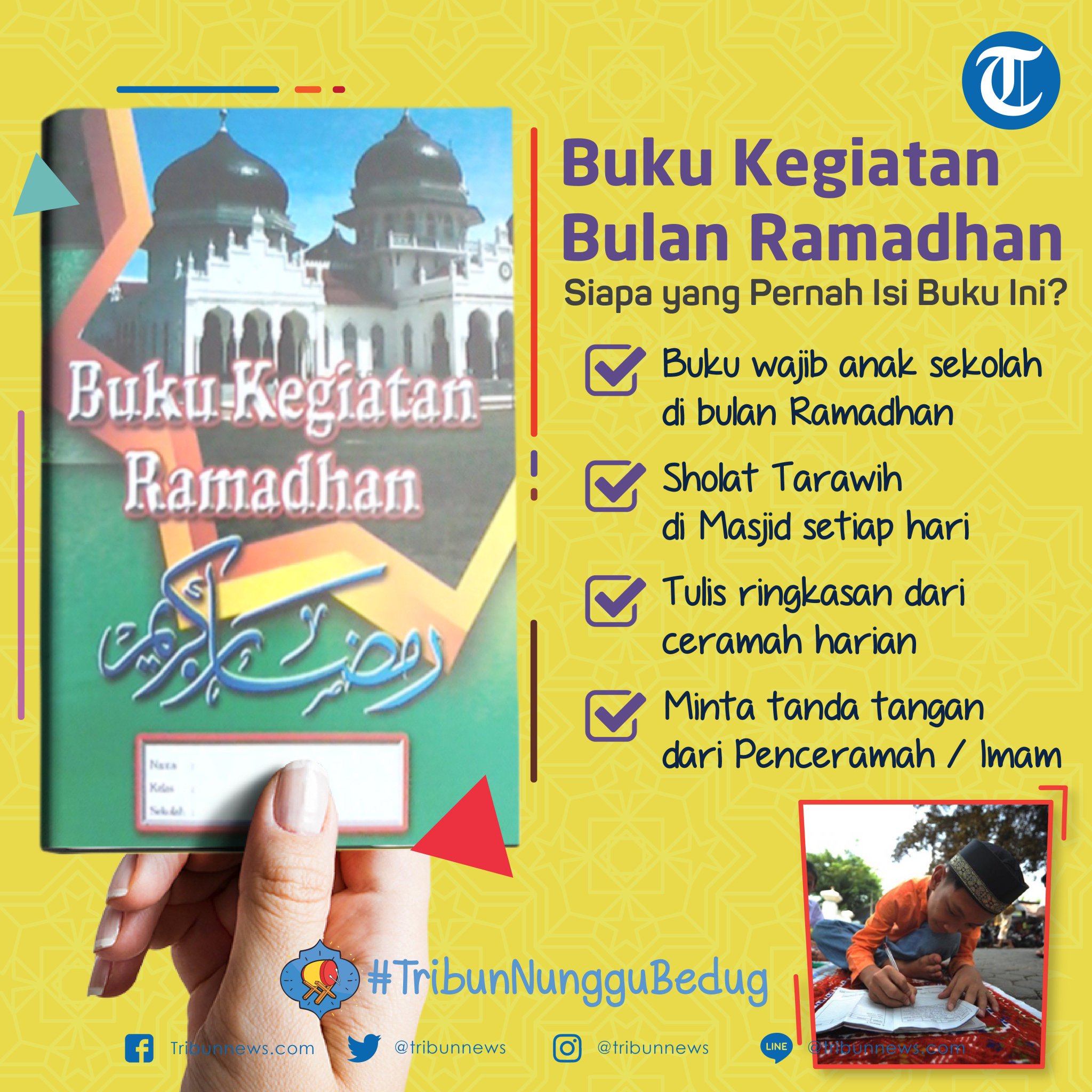 kita mau ajak kalian nostalgia dengan kebiasaan saat kecil dulu di bulan puasa Ingat kan dengan Buku Kegiatan Ramadhan ini Buku wajib anak sekolah