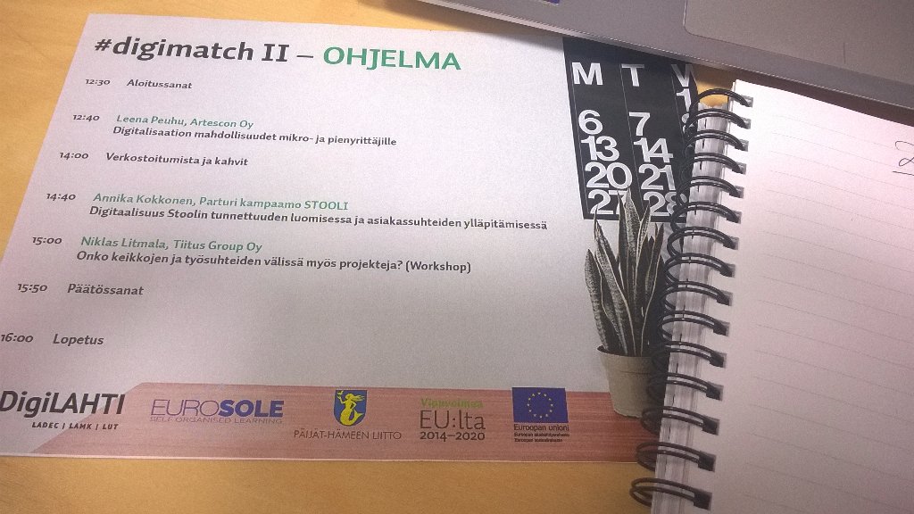 minna_maija's tweet image. Tänään pohditaan digitalisaation mahdollisuuksia #digimatch #DigiLAHTI