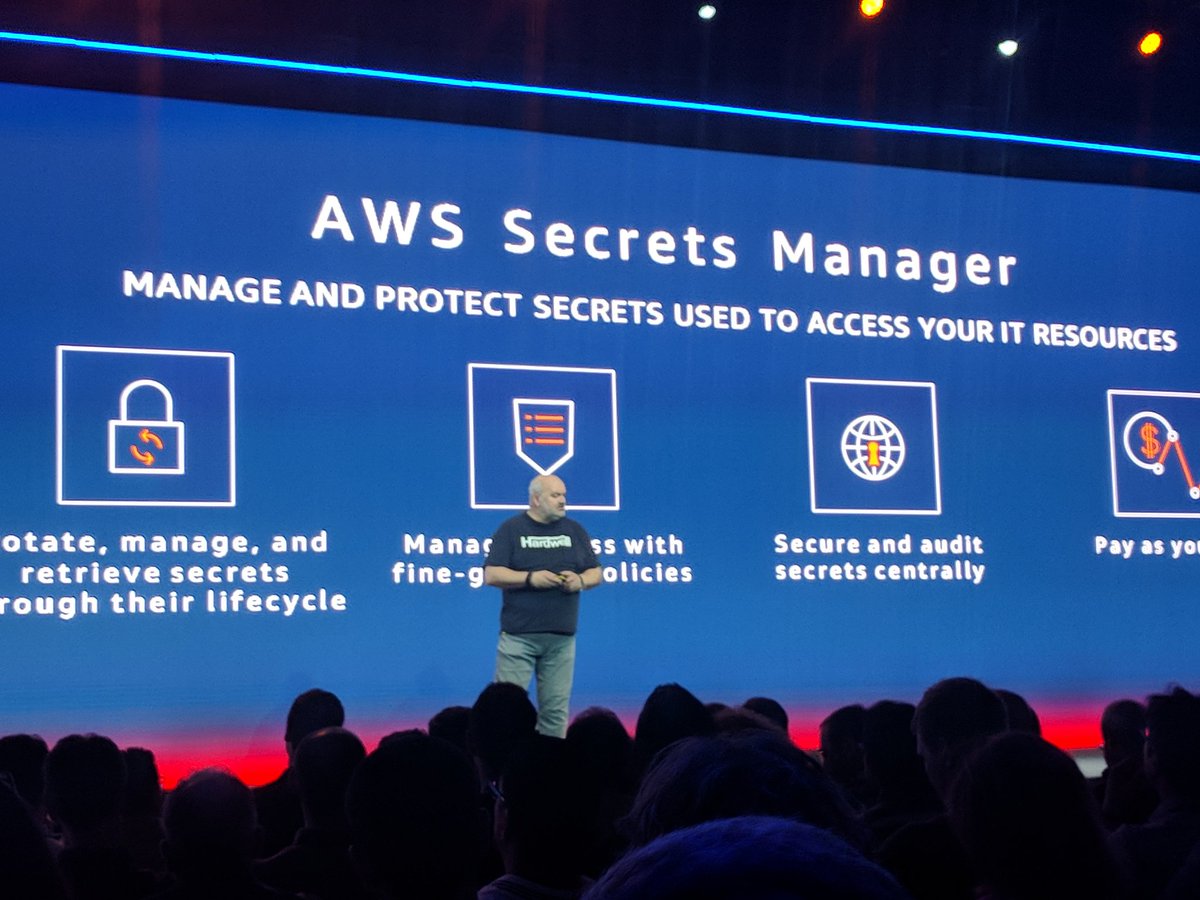 TenthDStudio's tweet photo. #awssummit la seguridad es imprescindible, es un trabajo de todos. Nos hemos acostumbrado a que haya leaks de datos cada dos por tres pero es inadmisible. Con AWS puedes cambiar todas tus contraseñas automáticamente, no cada 6 meses porque es un rollo, cada 6 horas! https://t.co/HsM8eEZjMz