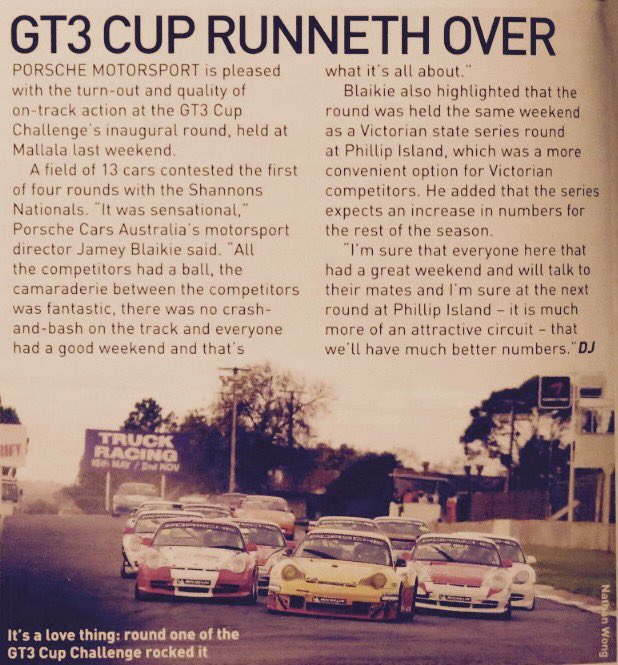 CarreraCupAus's tweet photo. 2008-2018: The media took immediate notice of a new Porsche series in May, 2008... evident by the news coverage at the time in motorsport magazine @Auto_Action. https://t.co/qTcLmMyo7f