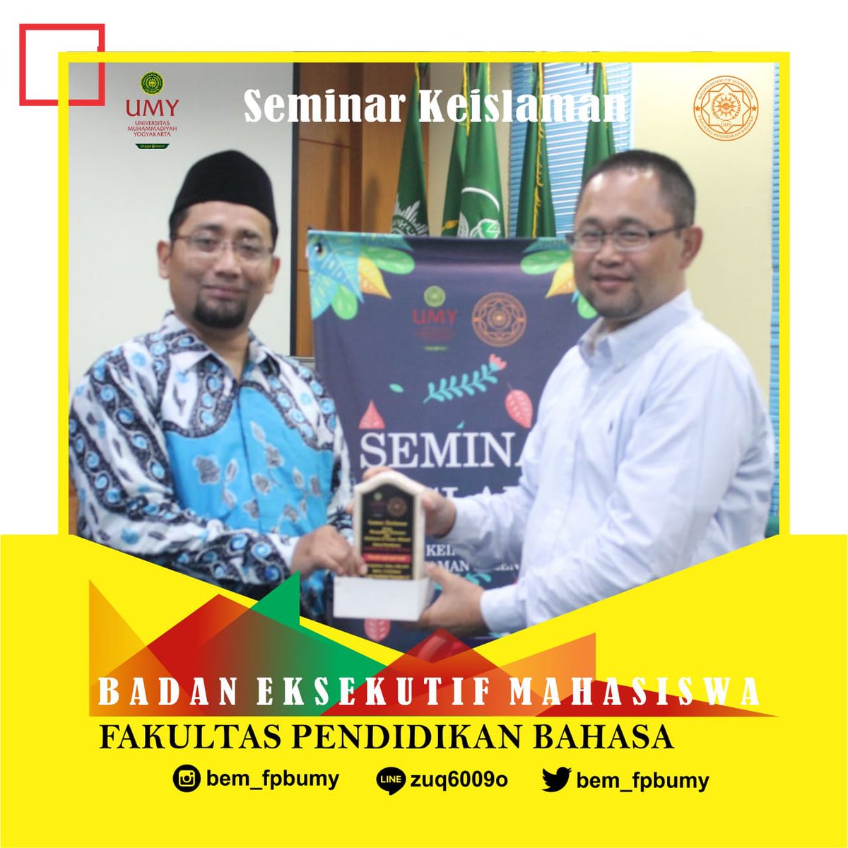 Seminar Keislaman dengan pembicara Habibburrahman El Shirazi (penulis buku ayat-ayat cinta) pada sabtu, 5 Mei 2018