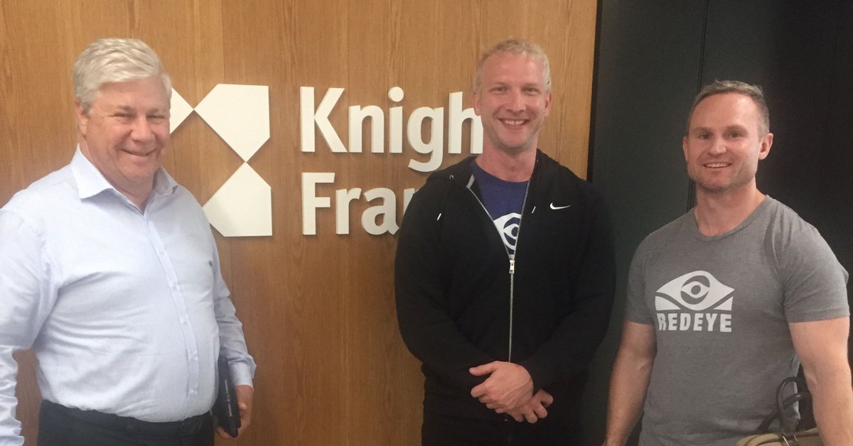 RedEyeApps's tweet image. The RedEye team visited @KnightFrankAu today to talk innovation. KF Townsville’s MD, Craig, says that RedEyeWFM mobile work mgt is transforming the way their team operates, and continues to show additional value with regular feature releases. #RedEyeWFM #TopClient