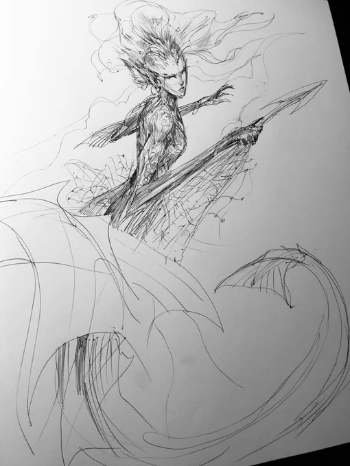 almost forgot to post a mermaid for #mermay #art #sketch 