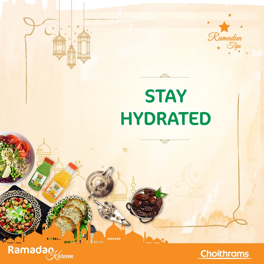 choithramsuae's tweet photo. Drinking as much water as possible between Iftar (dinner) and Suhoor (pre-dawn meal) reduces your risk of dehydration during fasting. #Choithrams #fullofgoodness #RamadanKareem #RamadanTips #30daysofgoodness https://t.co/CcvfERPPla