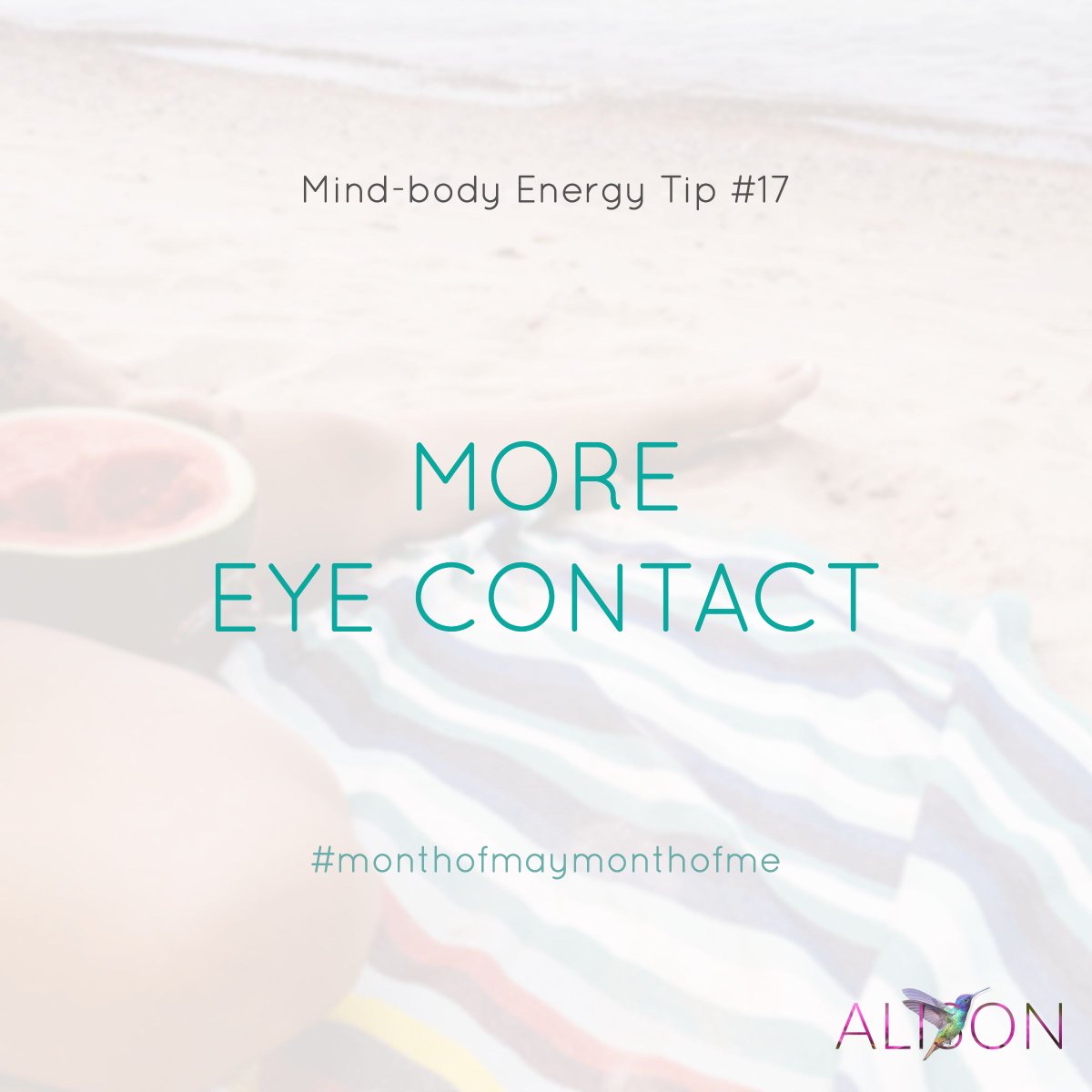 HealthyAli's tweet photo. Day 17: More Eye Contact

Real-life connections and eye contact increase oxytocin. This bonding hormone enhances brain function and reduces stress.

For more tips and to download my Guide to Eating With Pleasure, visit https://t.co/ClrU2JDG4d

#monthofmaymonthofme
#may #monthofme https://t.co/ejJHZImjgC