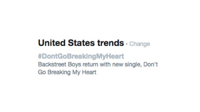 Our hearts feel like they’re about to burst but they’re definitely not breaking..... because #DontGoBreakingMyHeart is the number one trending topic in the US! Thank you!!!!! bkstboys.co/DGBMH