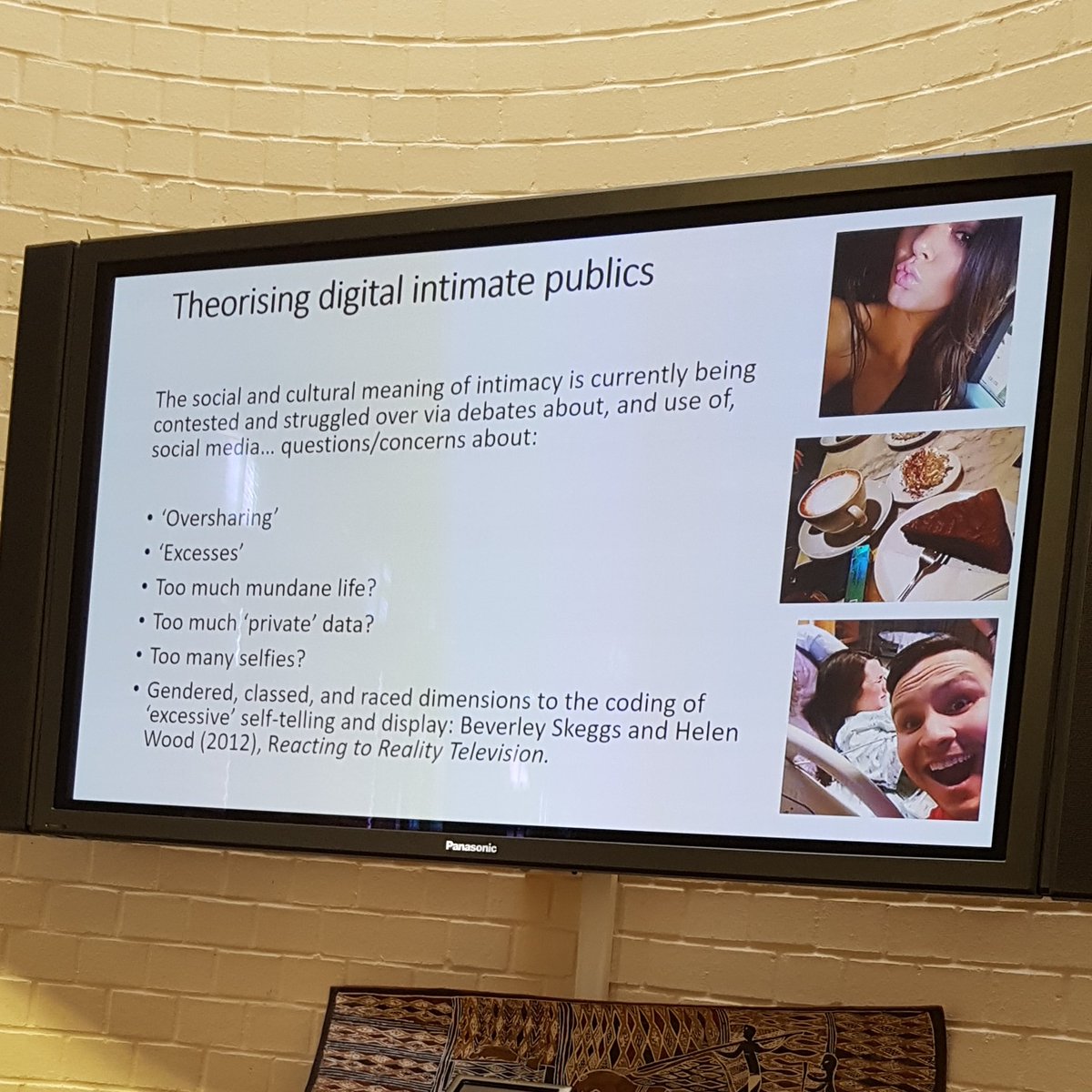 netstudies's tweet photo. Great talk on theorising Digital Intimacies today from @AmyDobsonCU building on work developed with @nnniccc &amp; @bradyjay. https://t.co/h4qEELtgsM