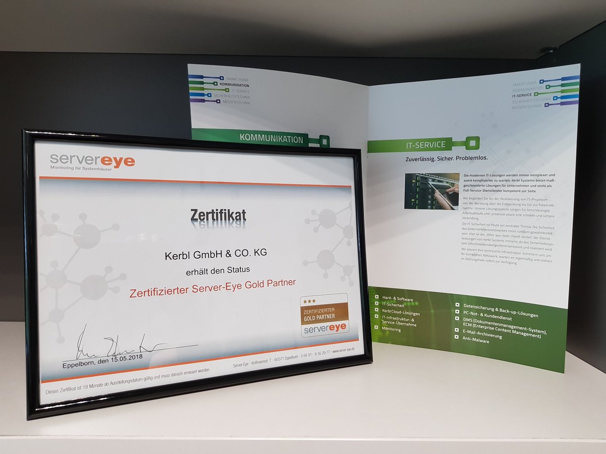 Wir haben ein 👁️ auf Ihre Hard- und Software.
Ab sofort sind wir zertifizierter <a href="/ServerEye/">ServerEye</a> Gold Partner