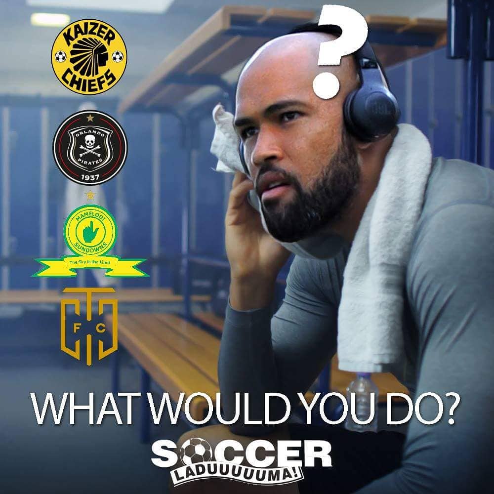 You are Reyaad Pieterse and the race for your signature is hotting up. <a href="/Masandawana/">Mamelodi Sundowns FC</a> , <a href="/orlandopirates/">Orlando Pirates</a> , <a href="/CapeTownCityFC/">Cape Town City FC</a> and <a href="/KaizerChiefs/">Kaizer Chiefs</a> have all been linked to you. The transfer window is fast approaching. #WhatWouldYouDo?
#psl #transferwindow #mede8sports @rpieterse01