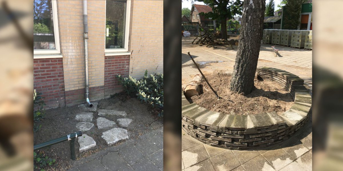 Een schoolplein waar kinderen uitdagend kunnen spelen en waar rekening wordt gehouden met het #klimaat van de toekomst. Dat was de wens van basisschool #Slingerbos in #Diepenveen. Leerlingen, leerkrachten en ouders maakten de eerste plannen. Foto #drtv

bit.ly/2IrzudT