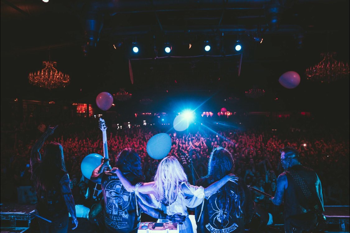 Tonight was the last night of tour we thank  you Blood Legion for bringing your love to these shows . We love you ! Thank you to our amazing crew and <a href="/Halestorm/">Halestorm</a> <a href="/NYDrock/">New Years Day</a> <a href="/stitchedupheart/">𝕾𝖙𝖎𝖙𝖈𝖍𝖊𝖉 𝖚𝖕 𝖍𝖊𝖆𝖗𝖙</a> Europe and the UK we are coming for you next 🔥🔥🔥🔥

Photo by <a href="/WheresBryce/">Bryce Hall</a>
