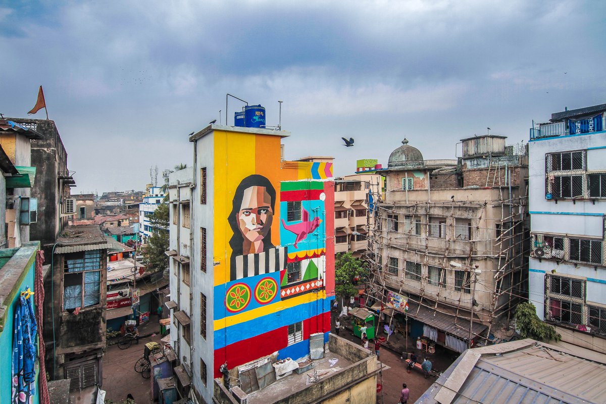 #ThrowbackThursday Transgender portraits painted on the walls of Kolkata’s Sonagachi area : a collaborative art project with transgender communities and French street artist Chifumi in February 2018 #IDAHOT2018 #MyCountry4Equality
