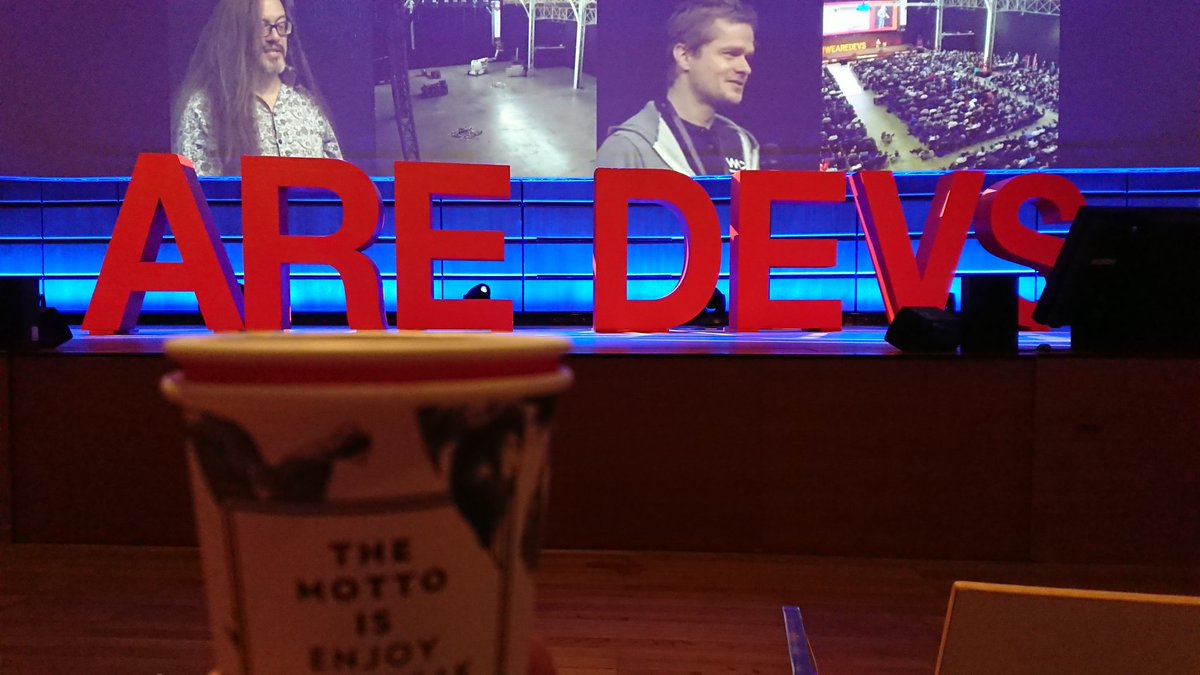 DocWicking's tweet image. I&apos;m ready to drink coffee and chew bubble gum, and I&apos;m all out of gum.

Bring it on, #WeAreDevs!