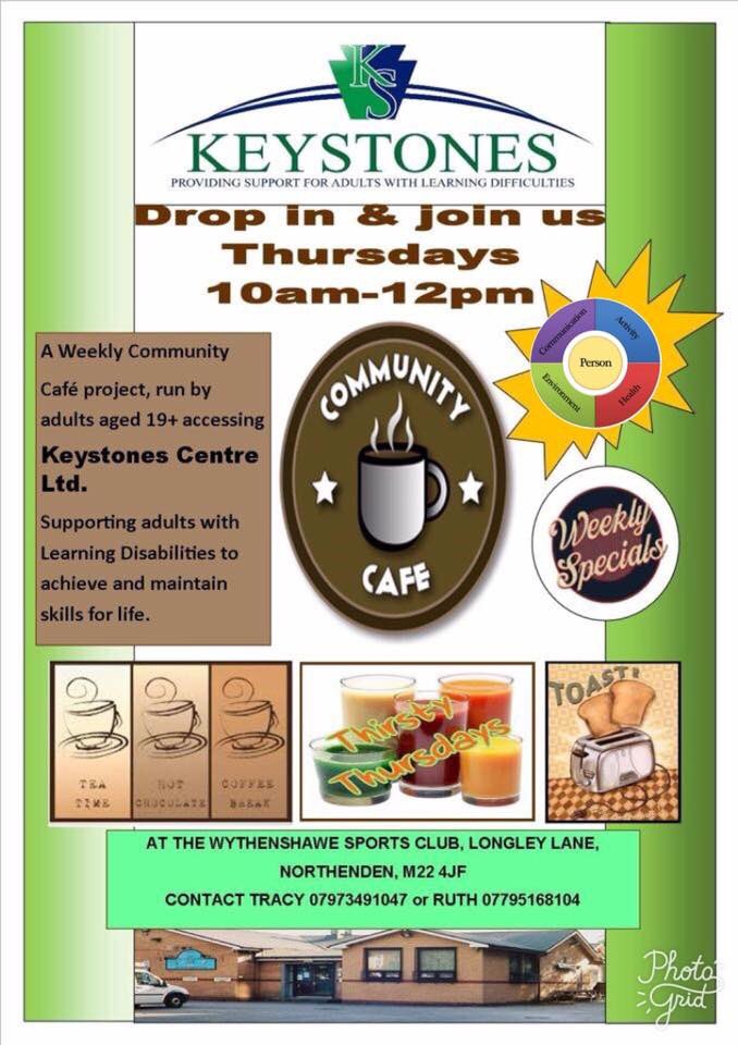 KeystonesCentre's tweet image. Come &amp;amp; join us for a lovely cuppa tea, coffee, teacake, crumpet or toast, we’d love to see you at the Keystones Café ☕️☀️
Open today from 10am until 12 Noon.
#Keystones #LifeSkills #WorkSkills #CommunitySupport