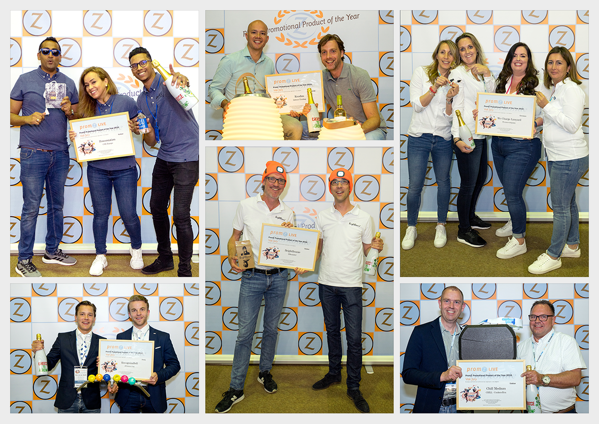 PromZTweetZ's tweet photo. De trotse winnaars van de Promotional Products of the Year Awards: @CSE_Eu - @intracotrading - jdlsourcing - @BBranded - @Promocompany - coolers4you. De winnende promotionele producten zijn vandaag nog te zien op #promzlive in #rotterdam #ahoy https://t.co/tDFcqvHGNL