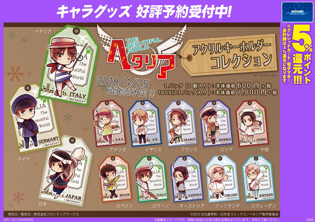 グッズ情報】「ヘタリア」缶バッジコレクション・アクリルキーホルダー
