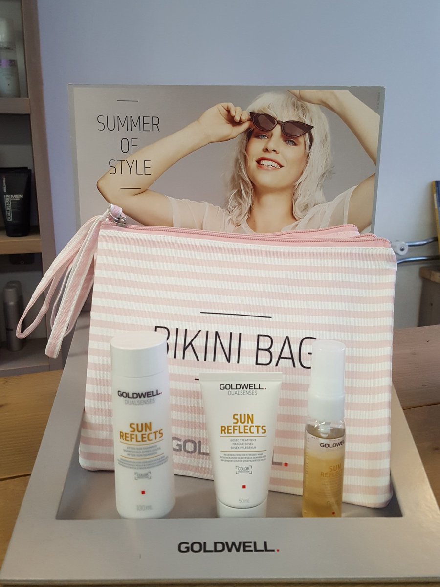 Loess68's tweet photo. Bescherm en verzorg je haar optimaal tijdens de zomer met  #Goldwell #duelsenses #sunreflects. Nu bij CHANTAL&amp;LOES kappers. #Heiloo. https://t.co/BSXGESikML
