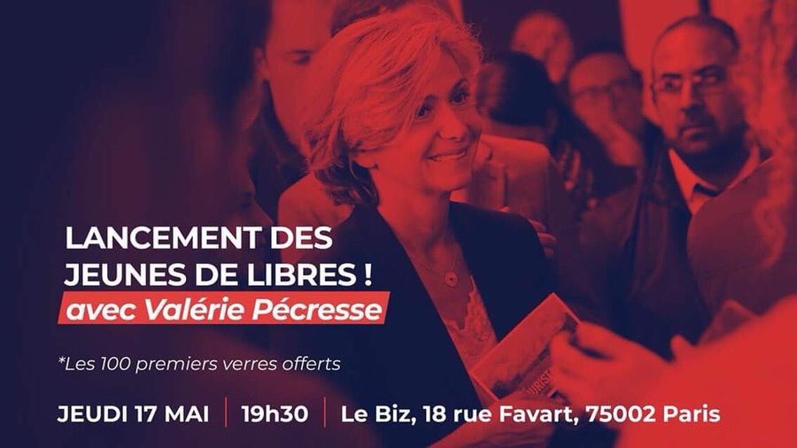 vpecresse's tweet photo. Je vous donne rendez-vous avec les jeunes Libres! Ce soir au Biz, rue Favart (75002) à 19h30 #ReinventerLaDroite https://t.co/RR66H0slAf