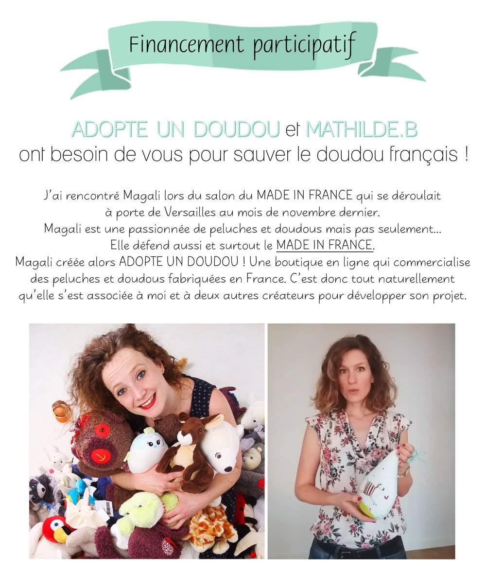 MathildeB_Paris's tweet image. Aidez-nous à sauver les dernières peluches fabriquées en FRANCE 🇫🇷! Découvrez notre projet sur @ulule : fr.ulule.com/doudou-madeinf… #fabriqueenfrance #peluche #naissance #bebe #cadeau #CrowdfundingCampaign #soutienmadeinfrance #madeinFrance #crowdfunding