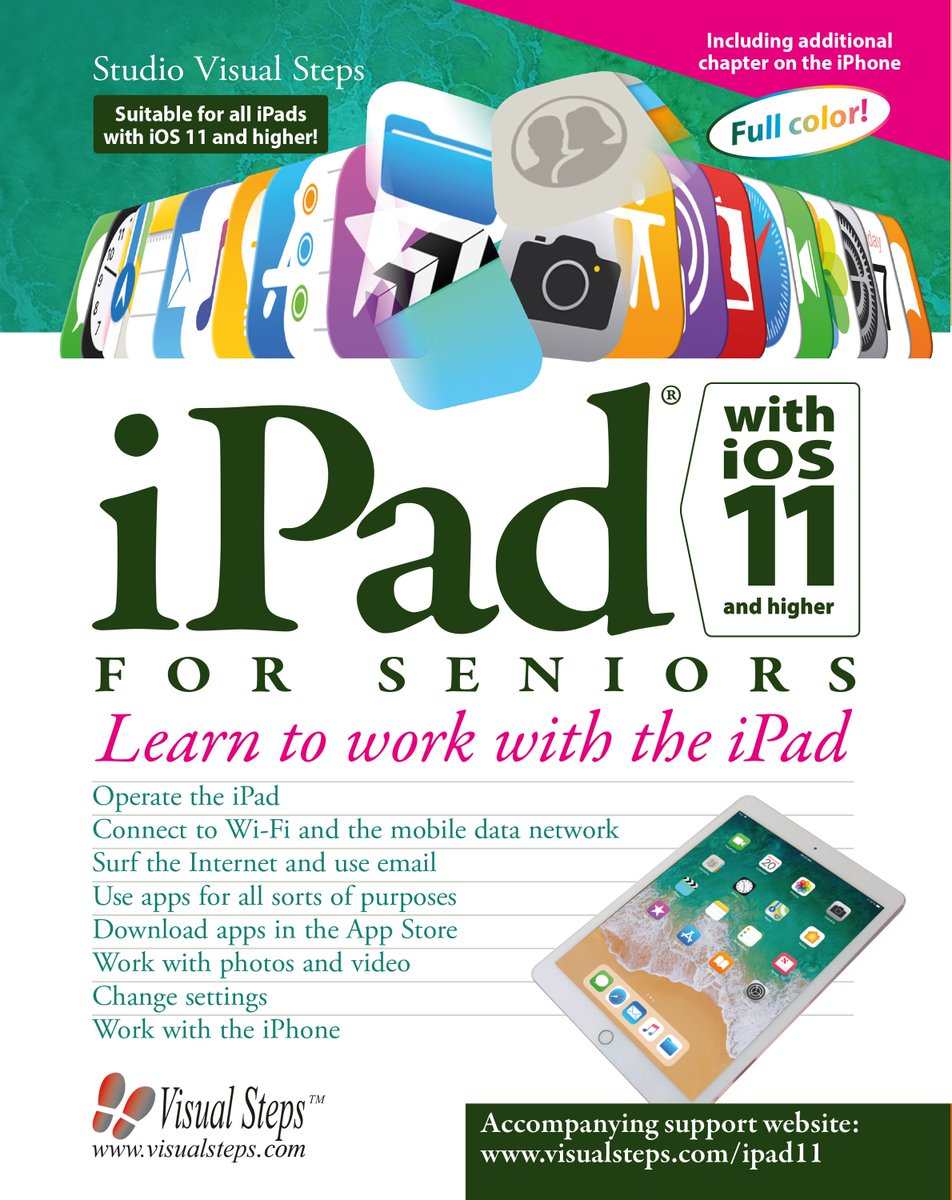 VisualSteps's tweet image. iPad with iOS 11 and higher for Seniors. This is the ideal title for learning how to work with the iPad!
visualsteps.com/ipad11