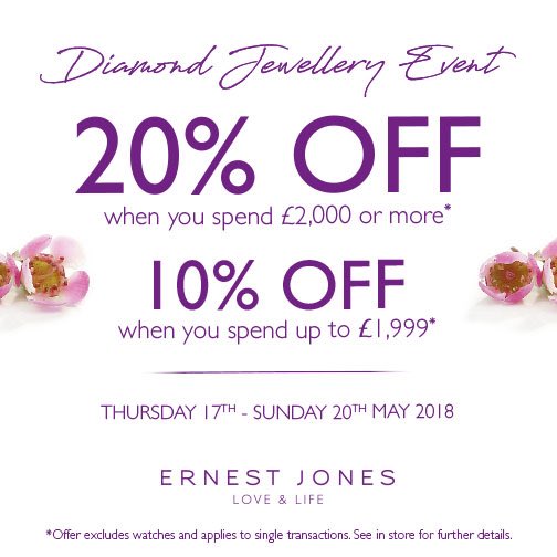 EJBullring's tweet photo. DIAMOND JEWELLERY EVENT!! 💍 Starts today and ends Sunday, when you spend over £2000 on diamonds you will get 20% off and when you spend up to £1999  you will get 10% off! Take advantage while it lasts! T&amp;c’s apply 💥 https://t.co/lyhNc7ndUD