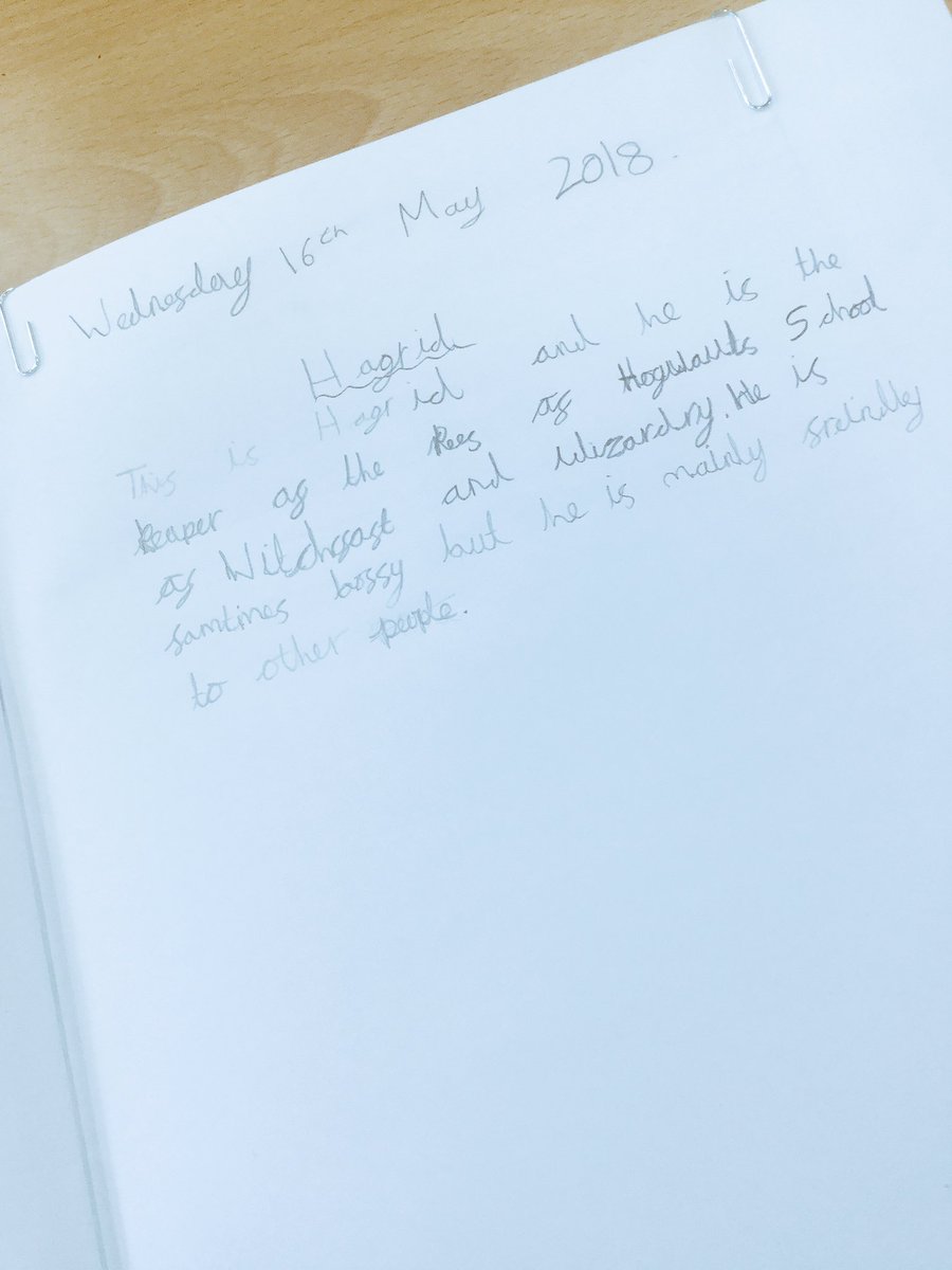 Y2BirchClass's tweet photo. Here are some of the fantastic descriptions that we wrote yesterday. We wrote a character description for Rubeus Hagrid. https://t.co/nK7xkFhkgL