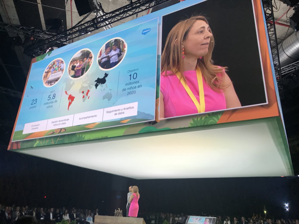 AlSoriaL's tweet image. Lola Bernabéu con @arseotero hablando de @ProFuturo_ en #BaseCampMAD Llevando la tecnología y ayuda a las escuelas #SalesforceMAD