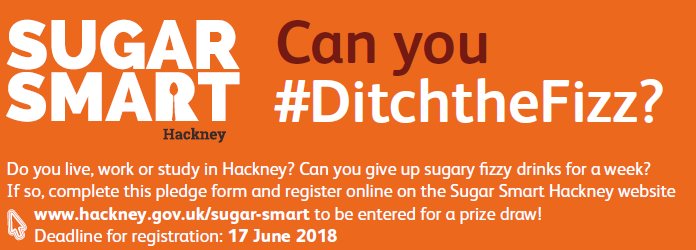 HackneyFood's tweet photo. https://t.co/8OlhlLuMG2 #DitchTheFizz #SugarSmartHackney @sugarsmartuk https://t.co/kcK69B5M7J