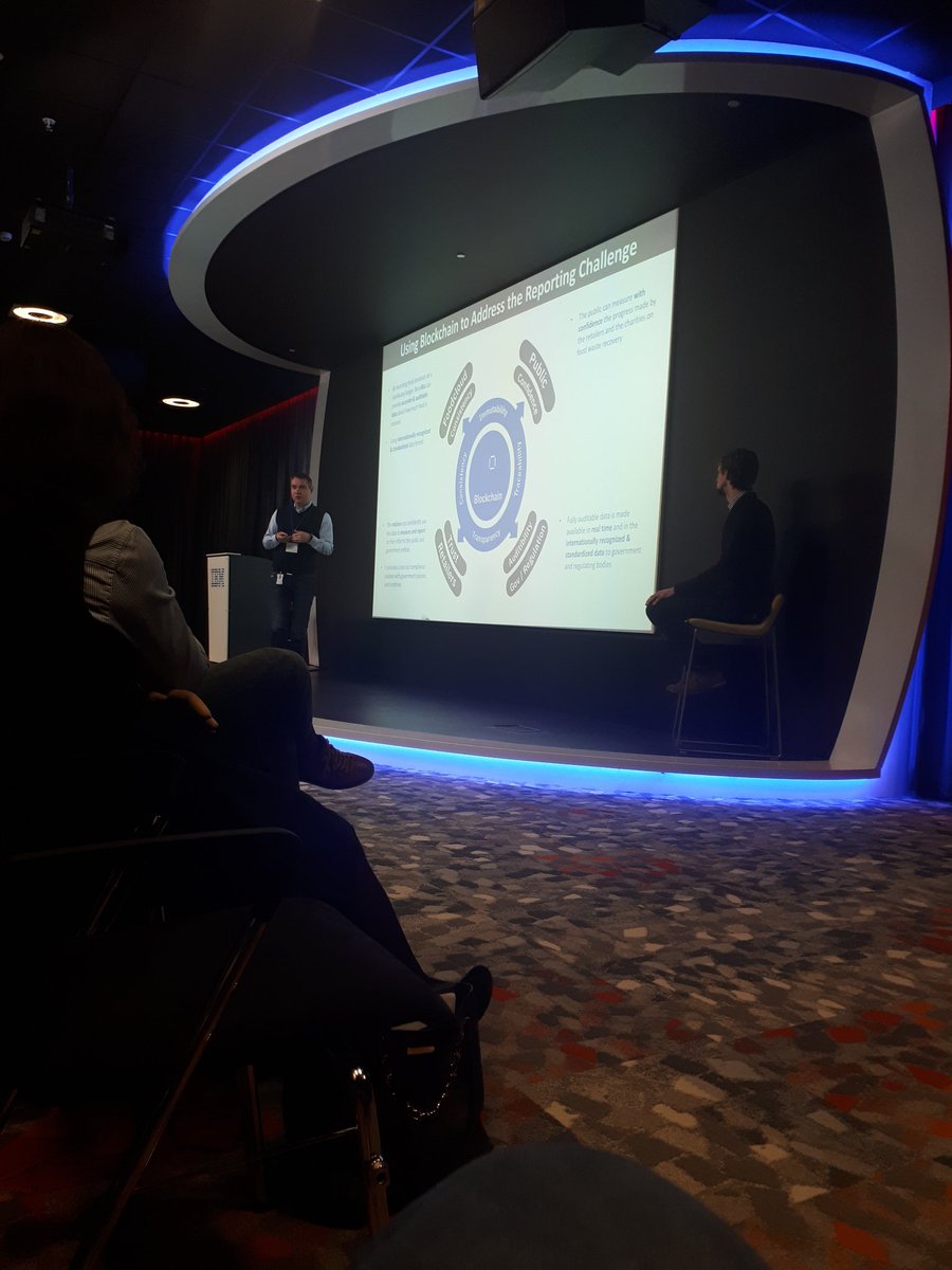 StephenMcC1979's tweet photo. Interesting presentation
on the use of blochain to prevent food waste. #ibmtle https://t.co/Df1XdUAMrQ