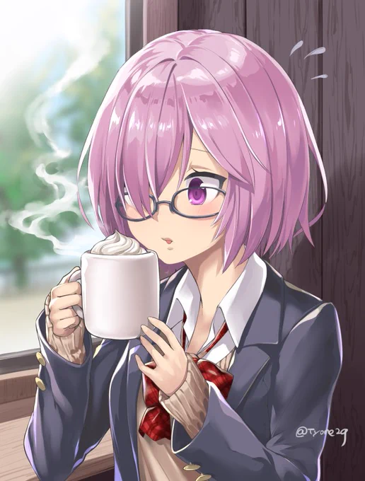 カフェに寄り道してココアを頼んだマシュ

#FGO
#マシュ・キリエライト 