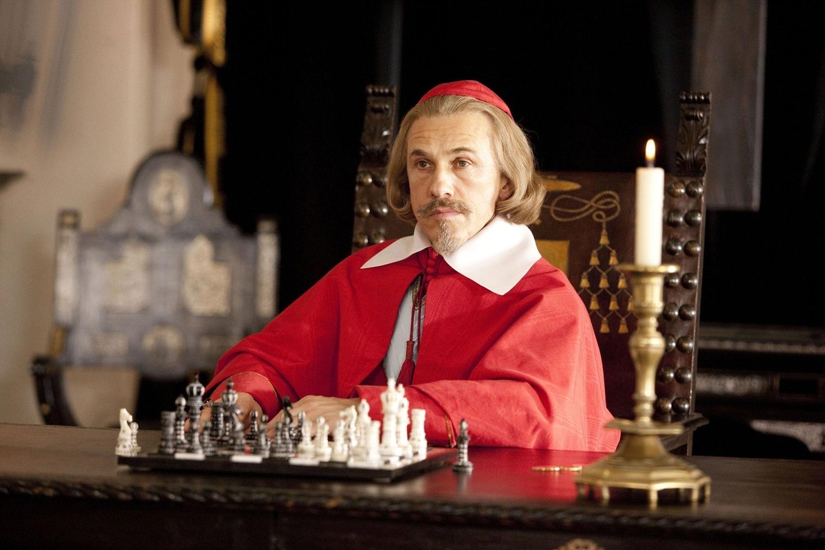 Batumi Chess Olympiad 2018 on Twitter: "Christoph Waltz plays the role of  Cardinal Richelieu in the film “The Three Musketeers”. Waltz's character  plays #chess with King Louis in one of the scenes
