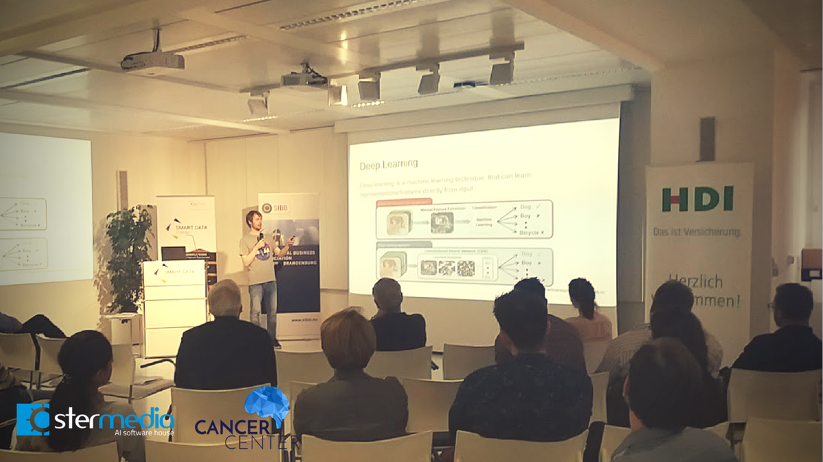 stermediaIT's tweet photo. Our Data Scientist Piotr Giedziun at Forum Digitale Transformation: "The impacts of artificial intelligence on economy"

Thanks for organizing such a great event👏 @SIBBeV
#DL #Medicine #artificialintelligence #AI @smartdataforum @FraunhoferHHI @BrighterAI @InSystems1 @MobiusLabs https://t.co/HoAsX1vrwF