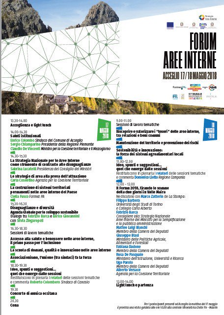 ContrattodiFOCE's tweet photo. Oggi e domani ad #Acceglio (CN) si rinnova l’appuntamento con la comunità della #SNAI col Forum dei cittadini delle @areeinterne 2018 per capire a che punto siamo nel contrasto alle disuguaglianze economiche e sociali. NOI CI SIAMO!🤗 Programma ➡️ https://t.co/wVCzMzqhpe https://t.co/kbwkvr2HEF