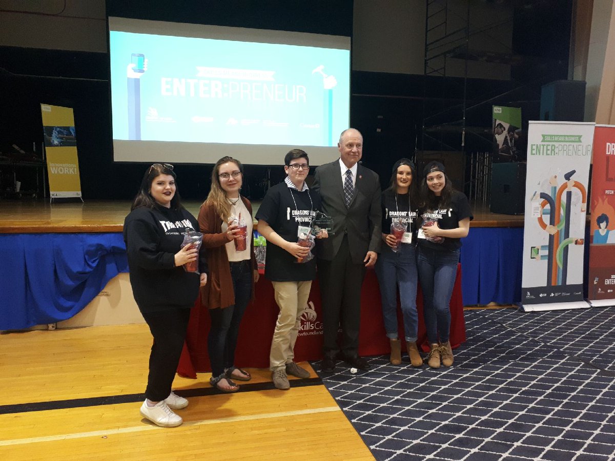 sbradbury116's tweet photo. Corner Brook Regional High 1st &amp; 3rd Place Provincial Senior High Champions @Skills_NL @CBDCNL Dragon's Lair Competition! @cbrh @mun_etp @MUNBusiness @CNA_News @NLESDCA @InnovateWeekNL https://t.co/3fcPU9QjQh