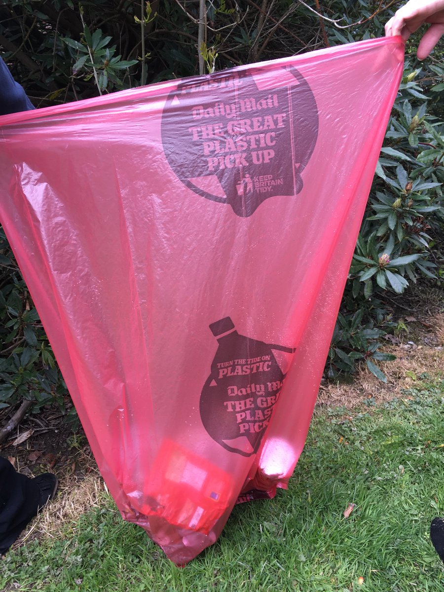 Students and Staff taking part recently in the <a href="/DailyMailUK/">Mail+</a> #greatplasticpickup - litter picking during lunch times