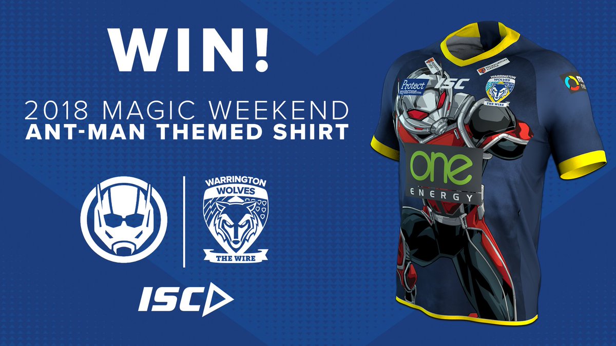 WarringtonRLFC's tweet photo. 🏆 COMPETITION TIME!

🐜 Win a 2018 Magic Weekend Ant-Man themed shirt!

To enter..
✅ Follow us on Twitter
✅ Retweet this post

👊 Good luck!! https://t.co/tbVxbPllmM