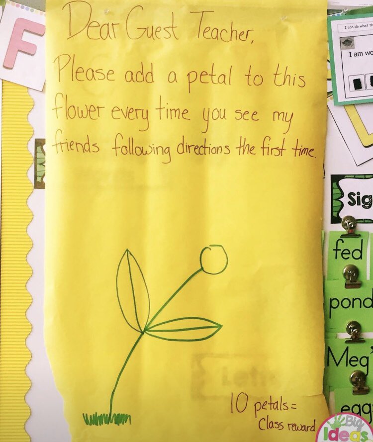 Love finding fun ways to show a teacher how their class behaved during a casual day rather than just a note 🌼 

#acuedu_p